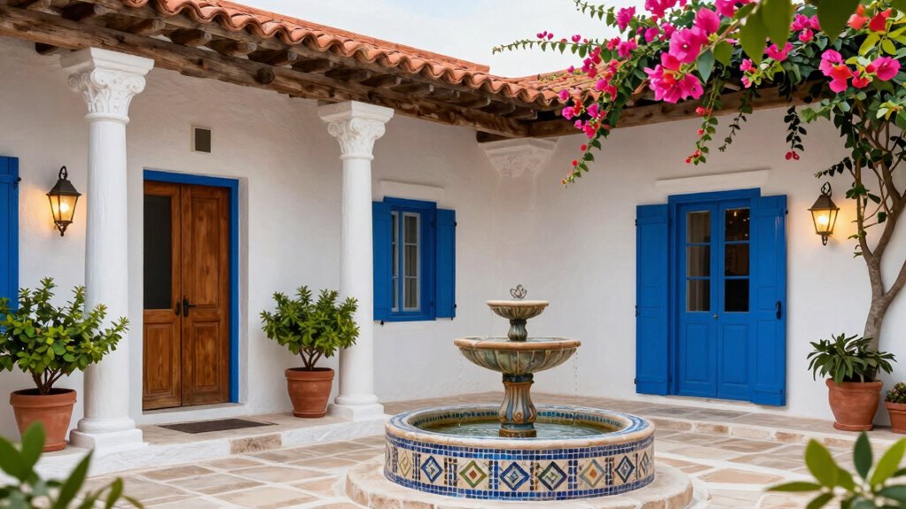 arched doorways whitewashed limestone interiors
