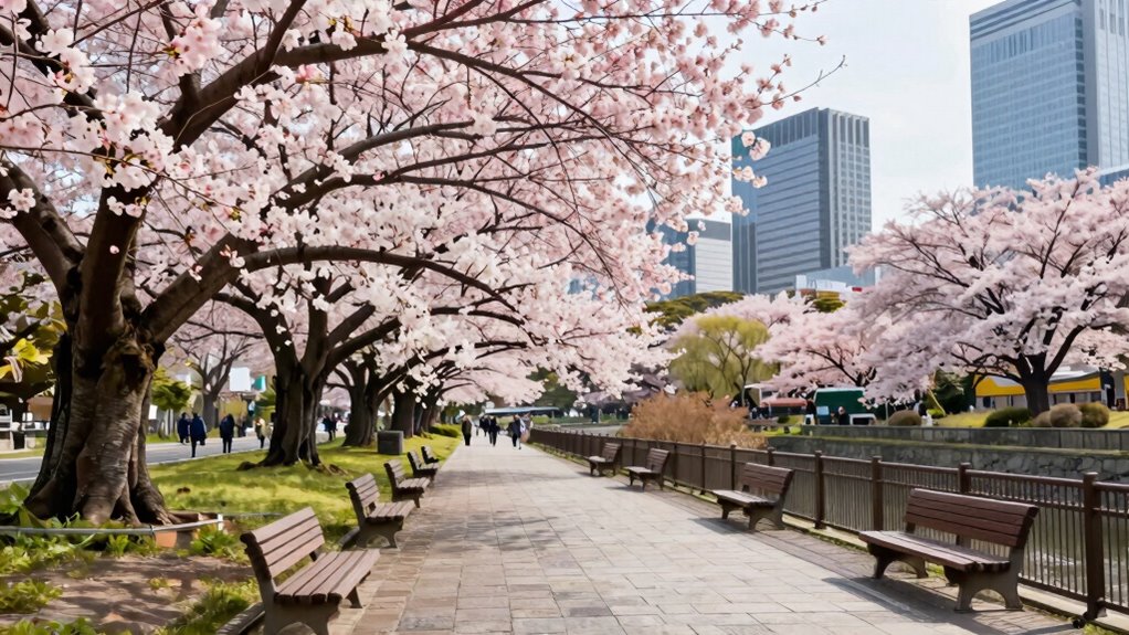 cherry blossoms easy access neighborhoods tokyo