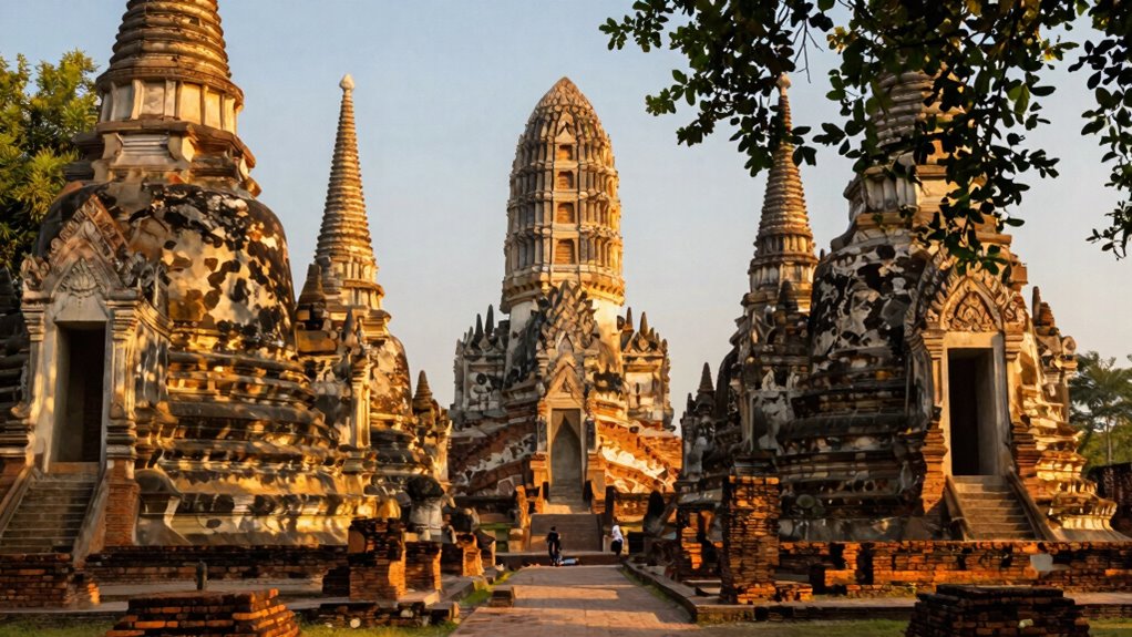 dawn lit temples serene exploration