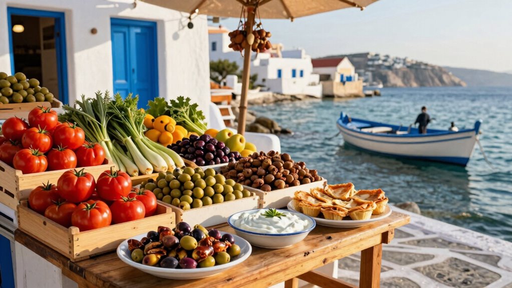 greek food markets vibrant flavorful scenes