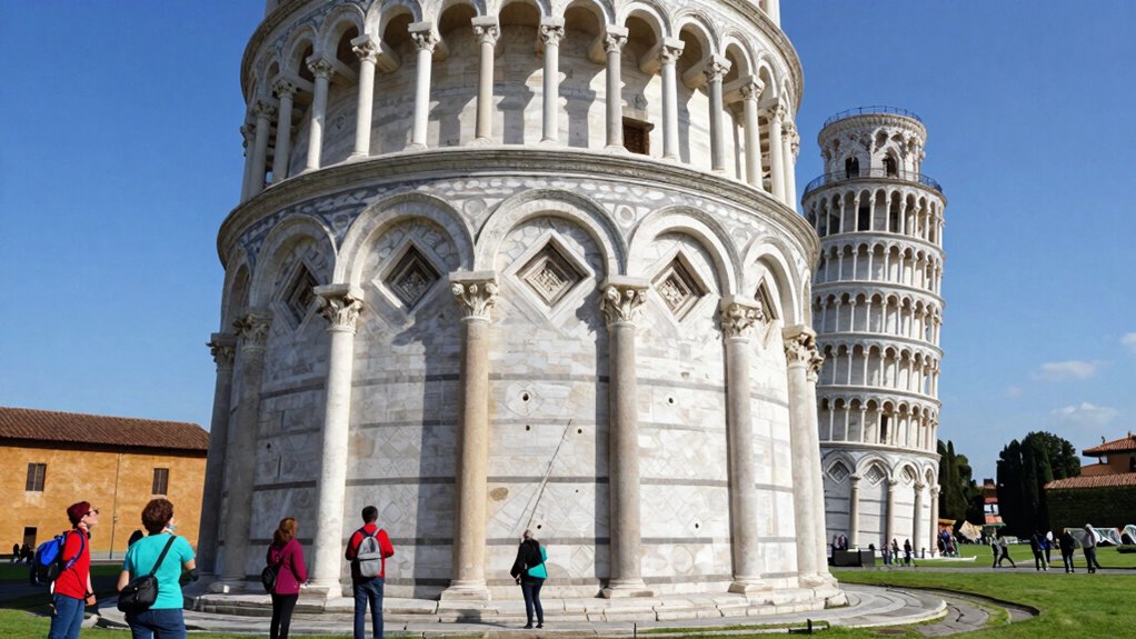 leaning tower tilted monitored unesco marvel