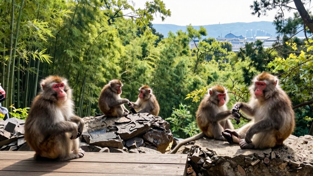 playful macaques at arashiyama monkey park
