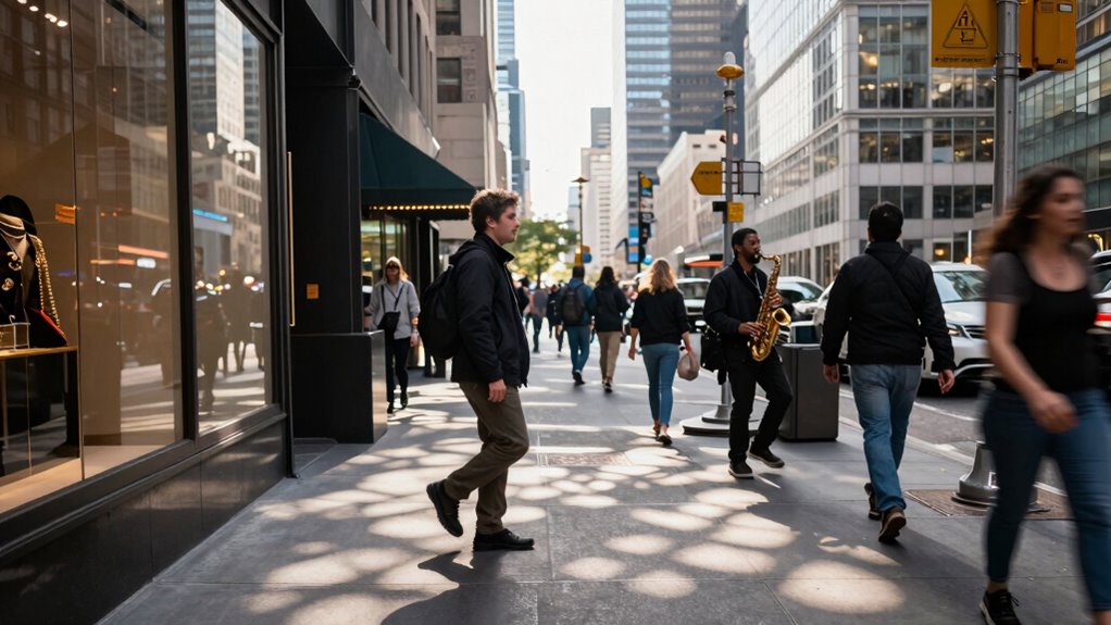 quiet moments in crowded nyc streets