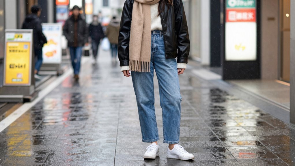 relaxed denim long outerwear comfy footwear