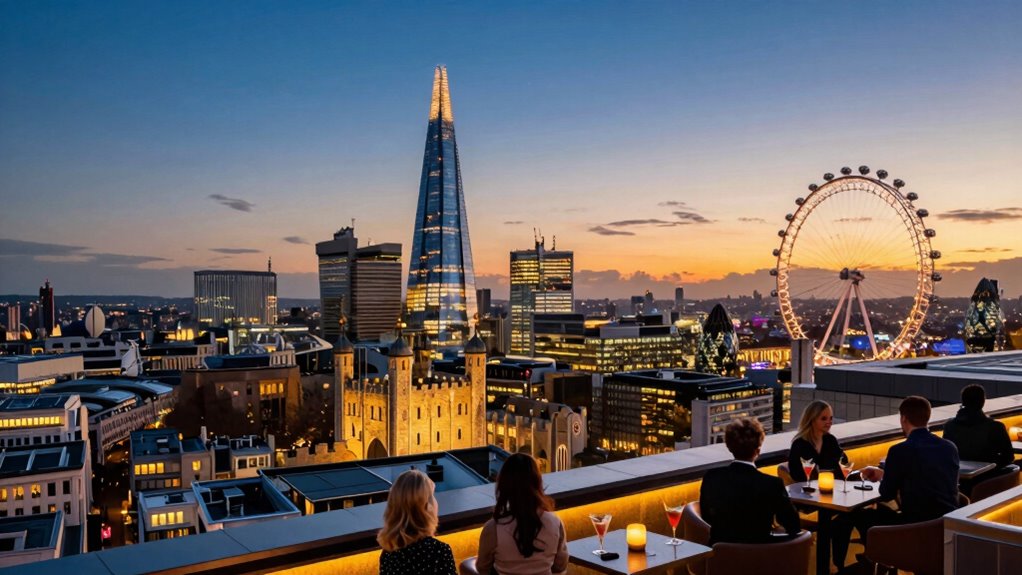 rooftop viewpoints above london lights