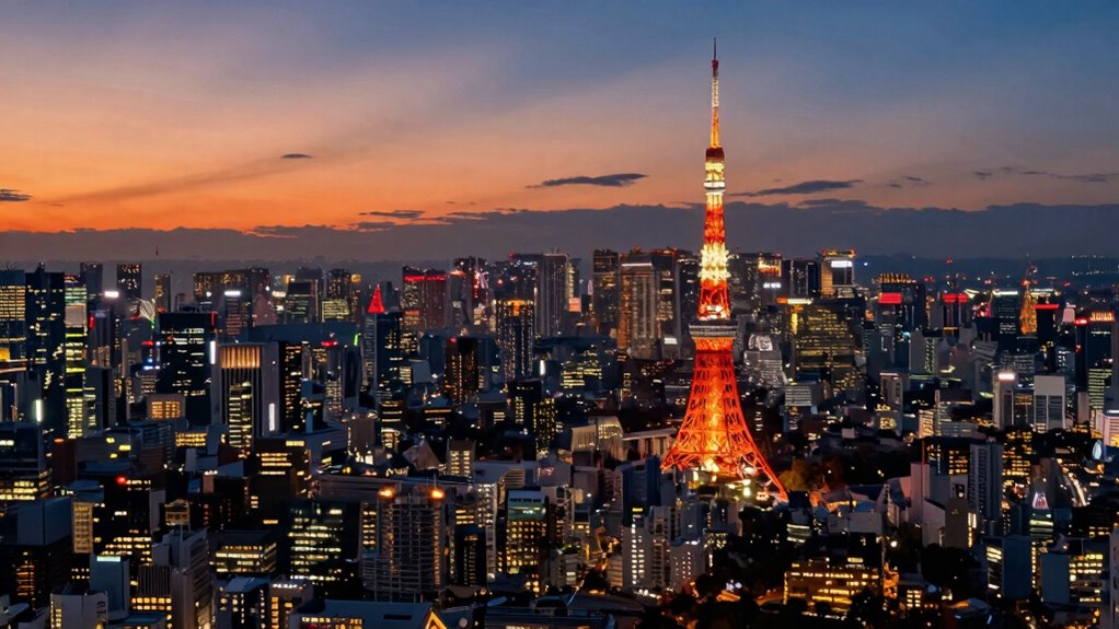 roppongi sky deck skyline tokyo tower
