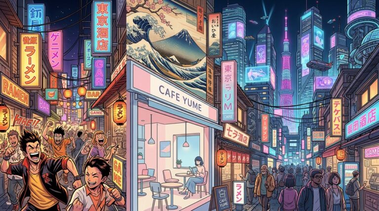 six tokyo illustration styles location list