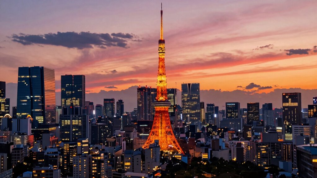 sunset and night tokyo skyline tips
