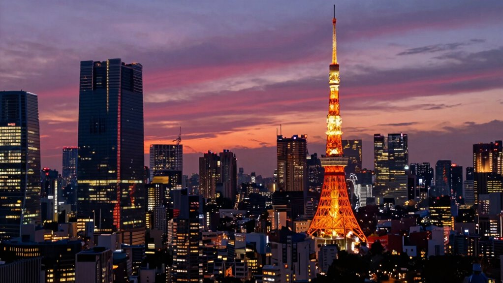 tokyo skyline sunset vantage points