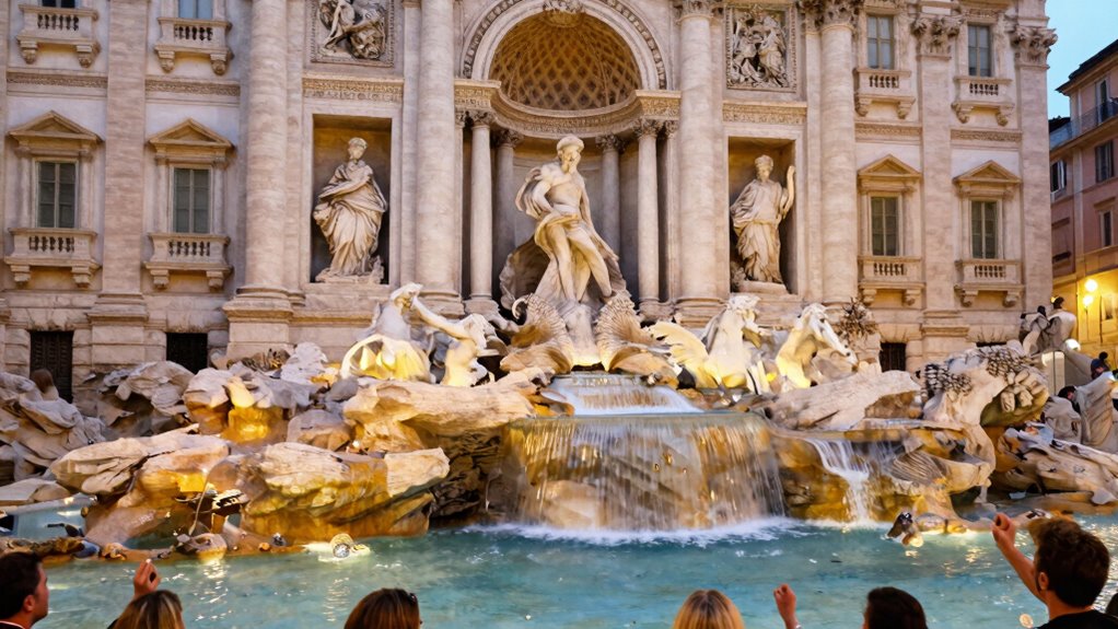 trevi fountain coin legend charity