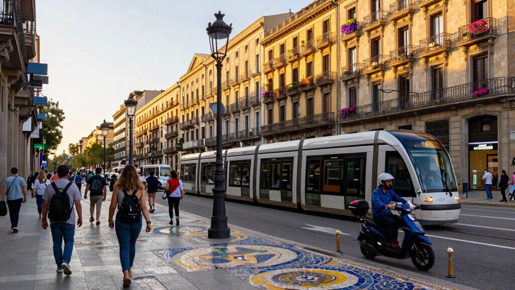 walking metro and buses connect barcelona sights