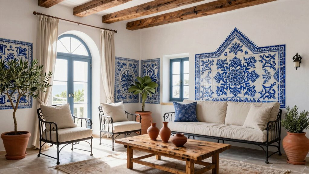 whitewashed walls arches natural textures