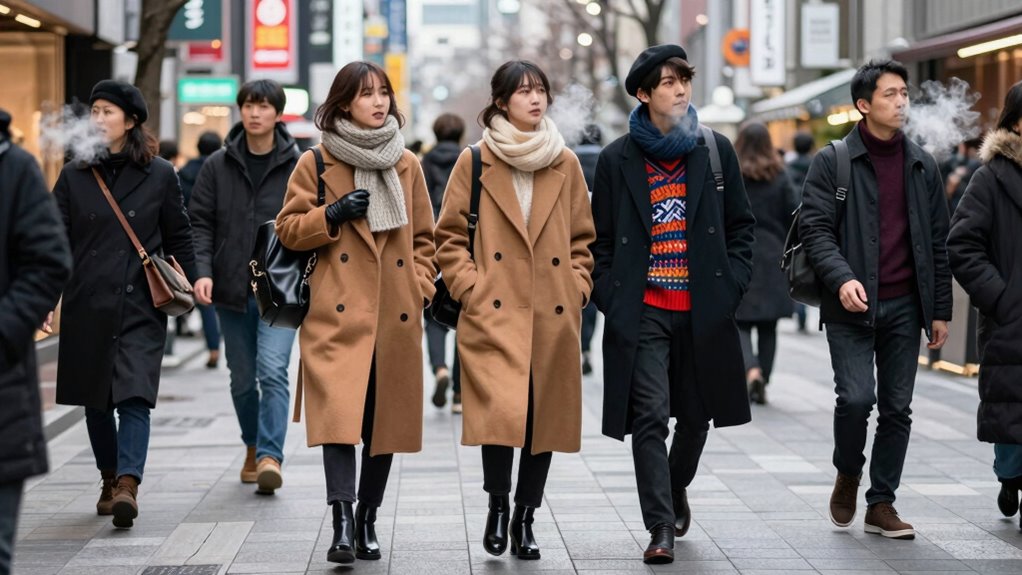 winter layering neutral tokyo silhouettes