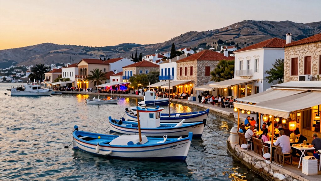 beachfront greek favorites with boho cafes