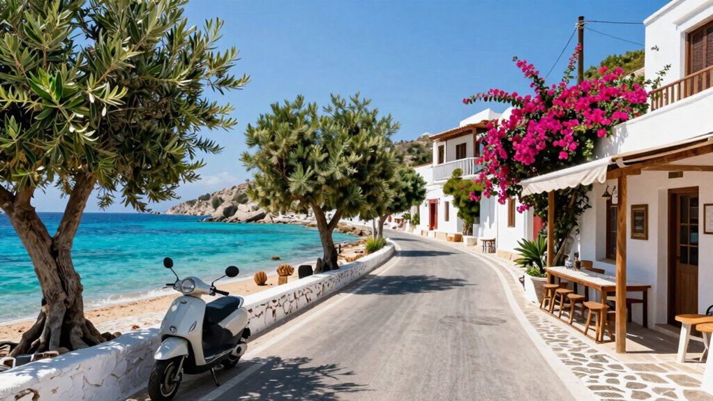car rental scooters buses explore naxos