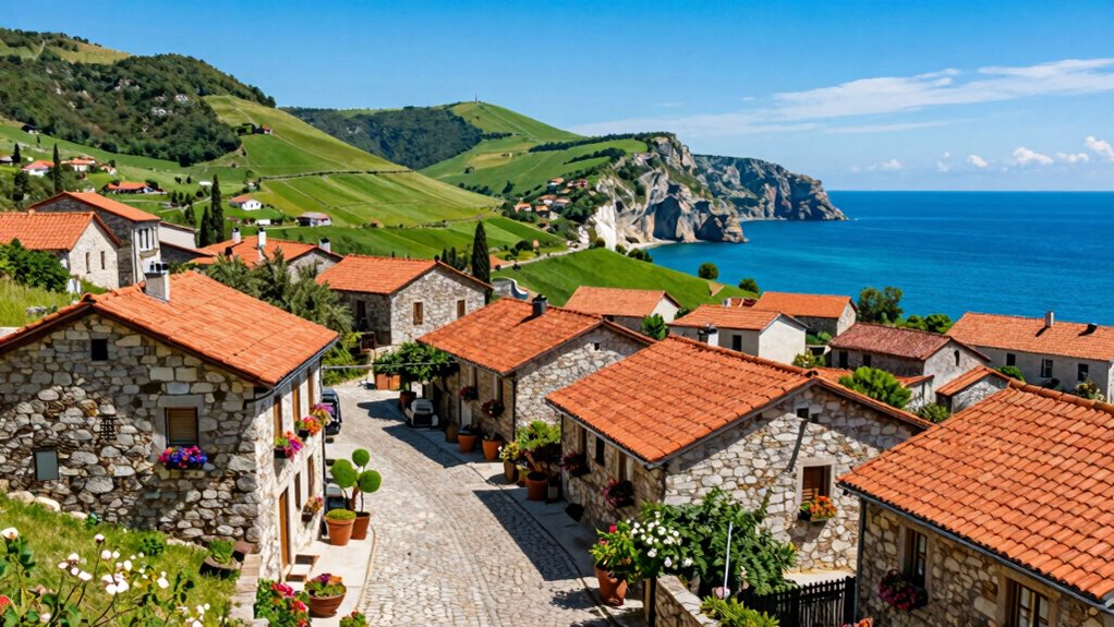 panoramic village hillside splendor