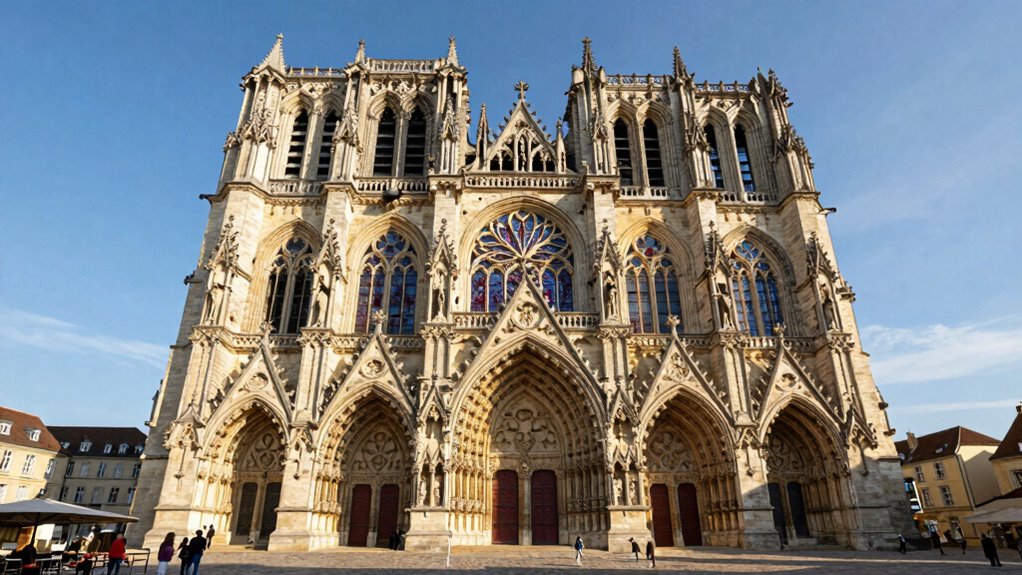 sainte croix cathedral gothic grandeur joan of arc windows