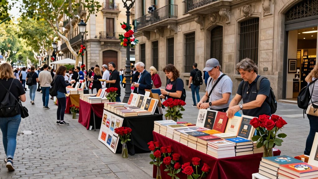 sant jordi book stalls routes signings