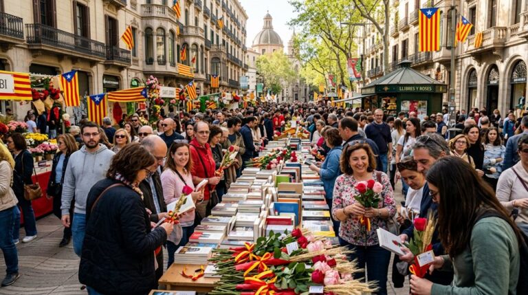 sant jordi celebration in barcelona